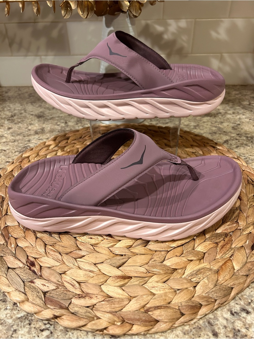 Hoka One One Ora Recovery Shoes Flip Flops Purple/Pink